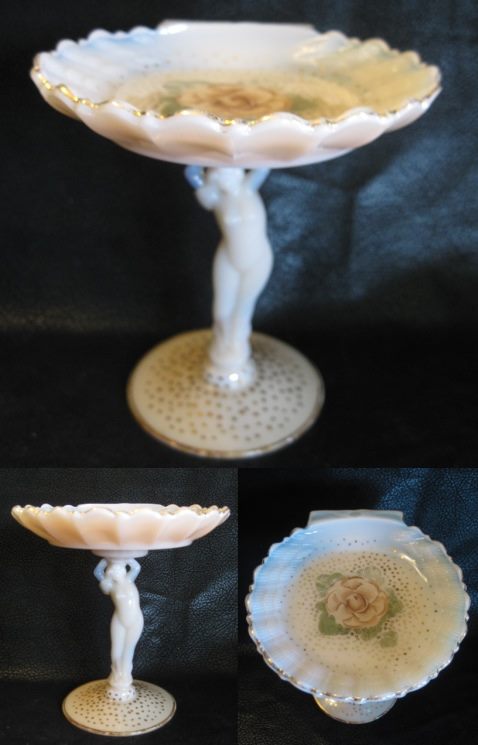 Cambridge #   10 Sea Shell Crown Tuscan Comport w/ Charleton Decoration