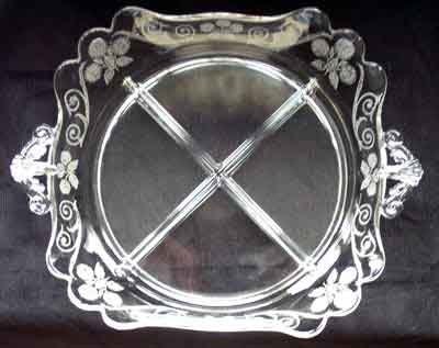 Central # 148 Deco Fan Relish with American Beauty Etch