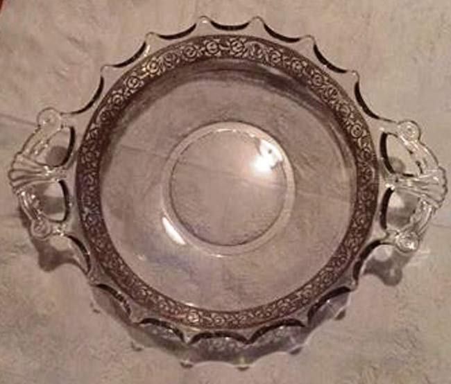 Central Deco Fan Bowl w/ Rambler Rose Band