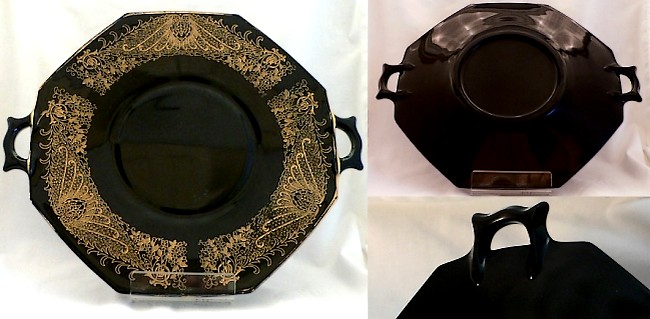 Central Handled Plate w/ Unknown Gold Decoration