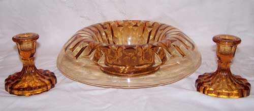 Central #2010 Frances Console Bowl & Candlesticks