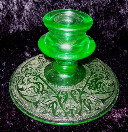 Central #2000 Candlestick w/ Lotus #0889 Etch