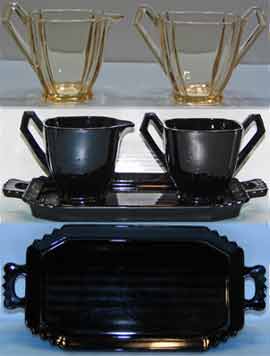Central #1450 Cream and Sugar with Tray
