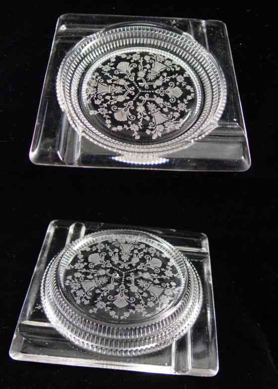 Duncan & Miller # 111 Terrace Ashtray w/ First Love Etch