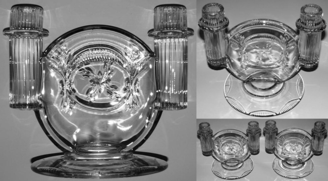 Duncan & Miller # 111 Terrace Duo-Light Candleholders w/ Cutting