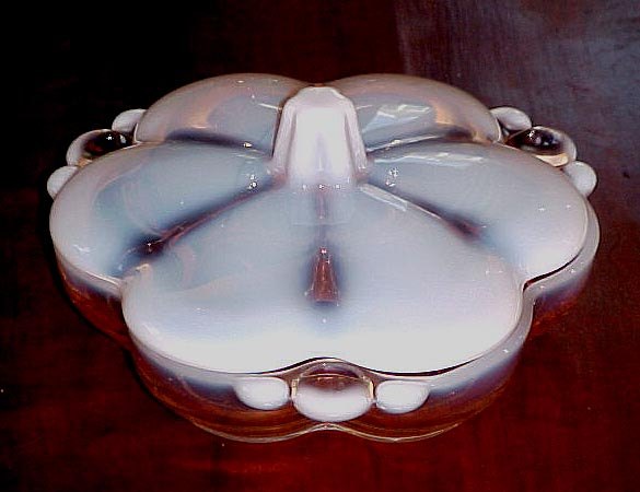 Duncan & Miller # 115 Canterbury Candy w/ Pink Opalescent Trim