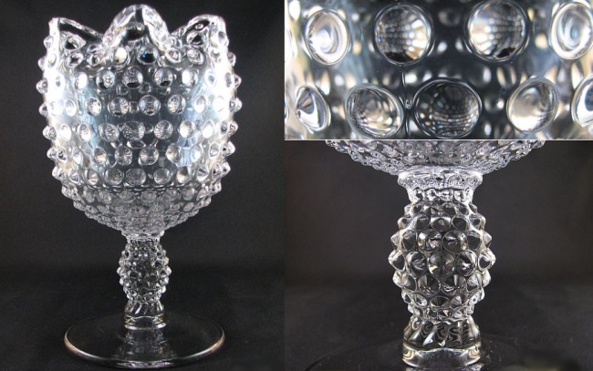 Duncan & Miller # 118 Hobnail Footed Violet Vase