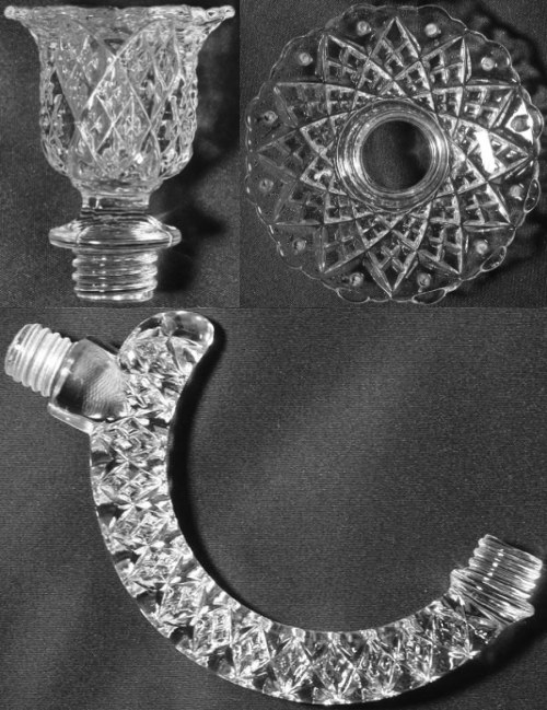 Duncan & Miller #   2 Early American Sandwich Five Light Candelabra: Socket, Bobeche, Arm