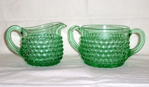 Duncan & Miller # 118 Early American Hobnail Cream & Sugar