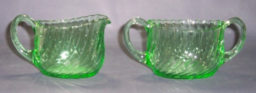 Duncan & Miller #  40 Spiral Flutes Cream & Sugar