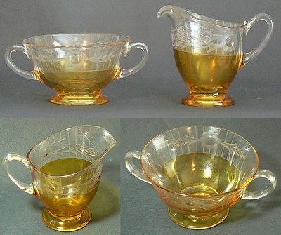 Duncan & Miller # 908 Creamer & Sugar