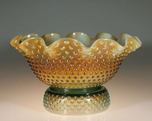 Fenton Aqua Opalescent Hobnail Punch Bowl