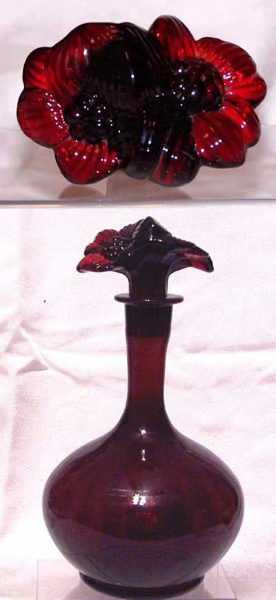 Fenton #1934 Decanter with Floral Stopper
