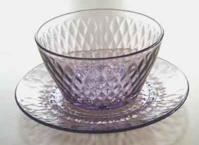 Fenton #1502 Diamond Optic Finger Bowl and Underplate