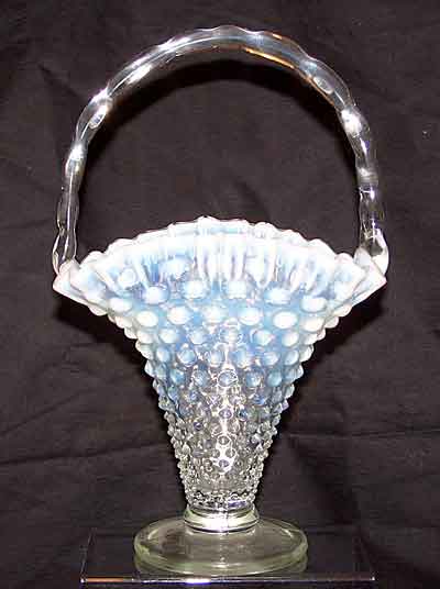 Fenton # 389 French Opalescent Hobnail Basket
