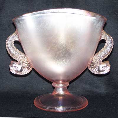 Fenton #1533 Fan Vase with Dolphin Handles