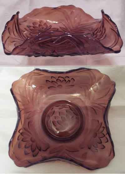 Fenton Waterlily and Cattails Bowl
