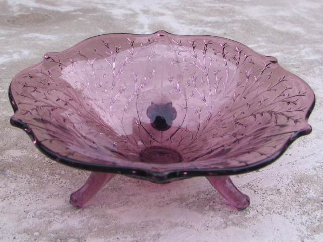 Fenton #1009-8 Silvertone Three-Footed Plate