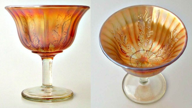 Fenton Ribbed Holly Marigold Comport