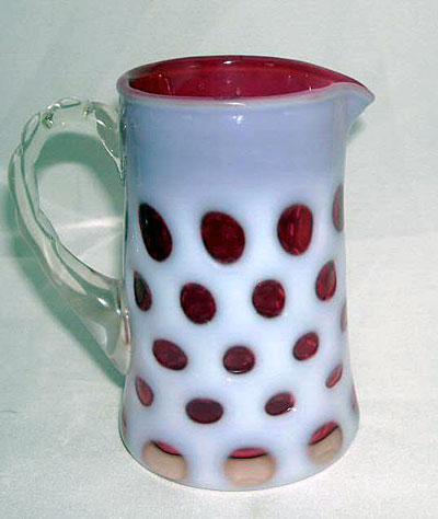 Fenton #1924 Cranberry Opalescent Coin Dot Pitcher