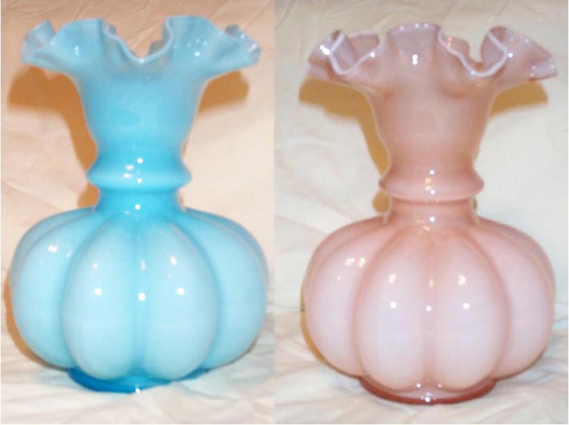 Fenton Overlay Vases