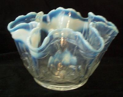 Fenton Waterlily & Cattails Opalescent Bowl
