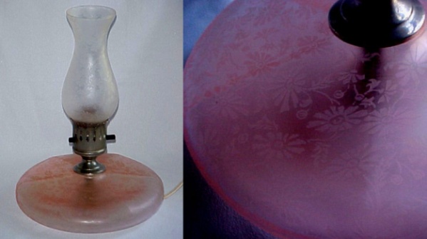 Fenton G 70 Lamp w/ Daisy Etch