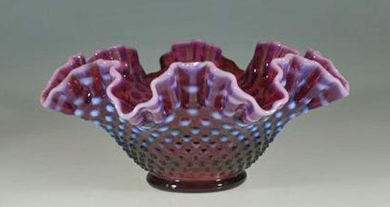 Fenton Plum Opalescent Hobnail Bowl