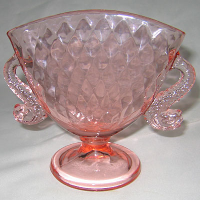 Fenton #1502 Diamond Optic Dolphin Fan Vase
