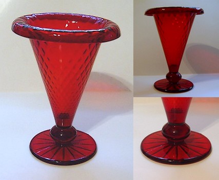Fenton #1502 Rolled Edge Vase in Ruby