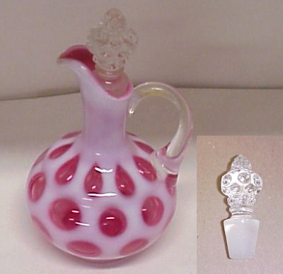 Fenton #1473 Cranberry Coin Dot Cruet