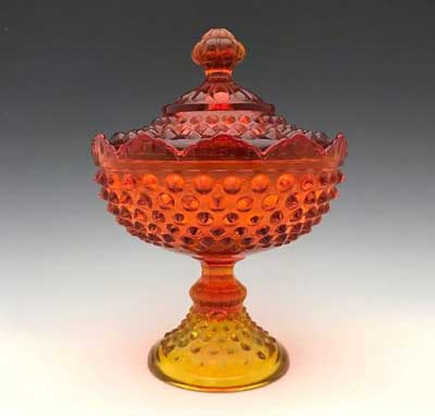 Fenton #3784 Hobnail Footed Candy Box