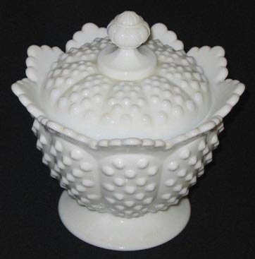 Fenton #3668 Milk Glass Hobnail Candy