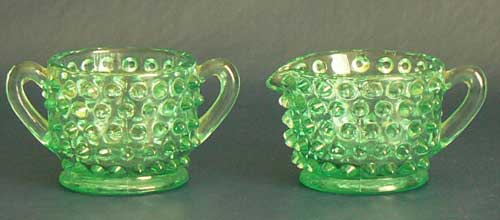 Fenton # 389 Hobnail Cream and Sugar