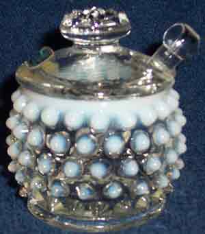 Fenton # 389 French Opalescent Hobnail Mustard & Spoon