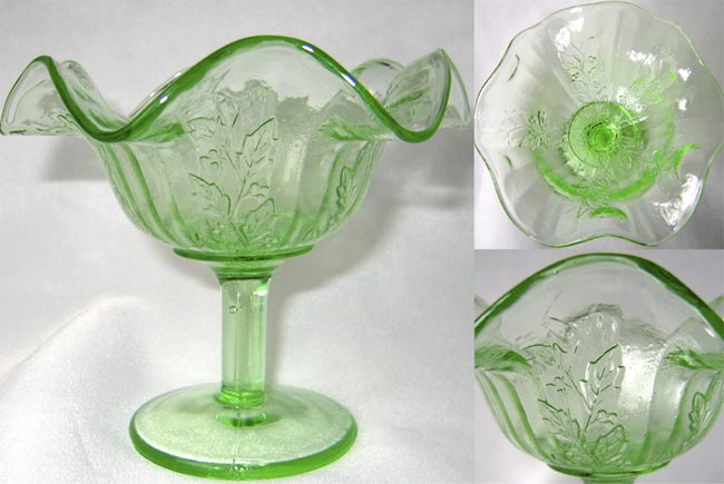 Fenton # 231 Rib and Holly and Sprig Compote