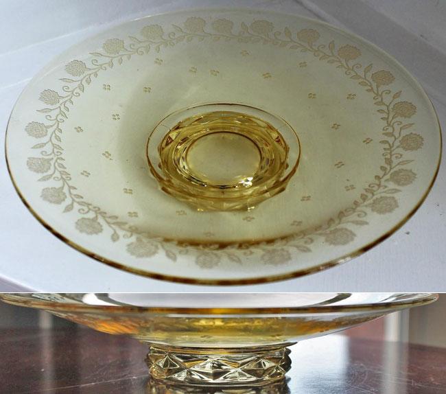 Fostoria #2430 Diadem Bowl w/ #284 New Garland Etch