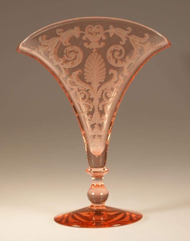 Fostoria #2385 Fan Vase w/ #278 Versailles Etch
