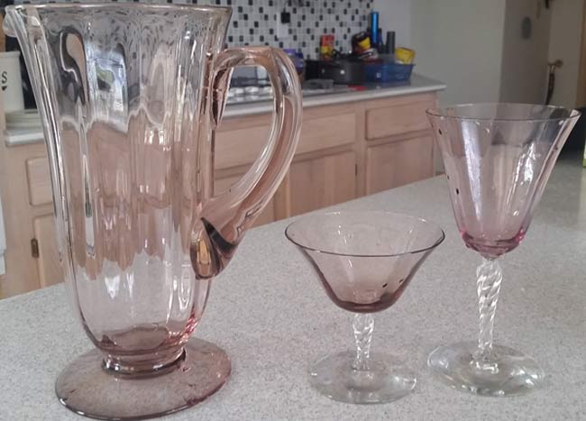 Fostoria #5100-7 Jug & #5097 Stems