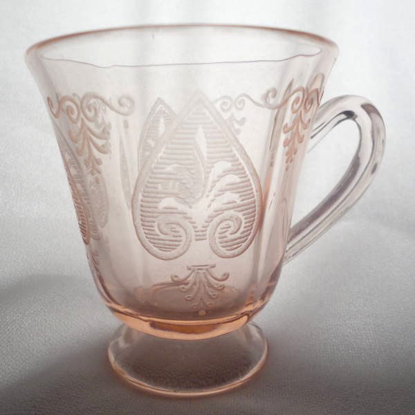 Fostoria #2375 Fairfax After Dinner Cup w/ # 280 Trojan Etch