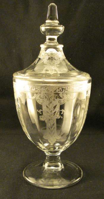 Fostoria #2219 Candy Jar w/#253  Persian Etch