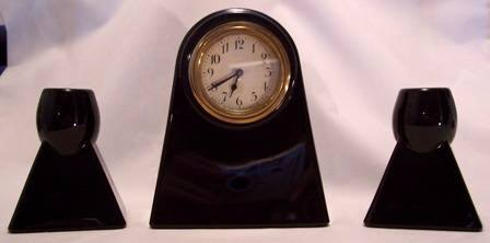 Fostoria #2298 St Clair Clock Console Set