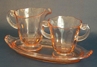 Fostoria #2440 LaFayette Cream and Sugar with #2470 Tray