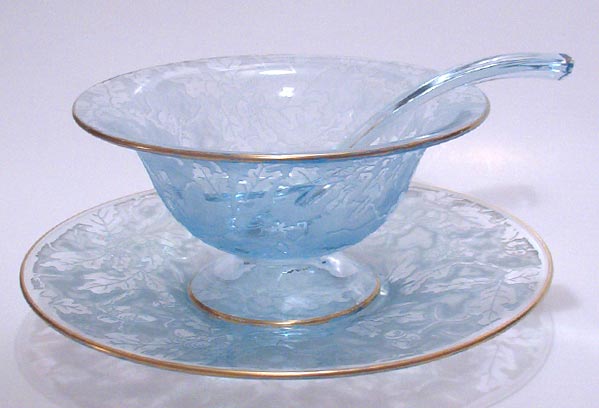 Fostoria #2315 Mayonnaise with Oakwood Decoration