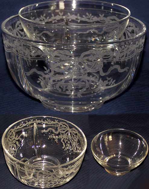 Fostoria #2451 Ice Dish with  # 279 June Etch