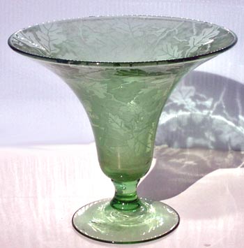 Fostoria #2292 Vase with Oak Leaf Brocade Etch