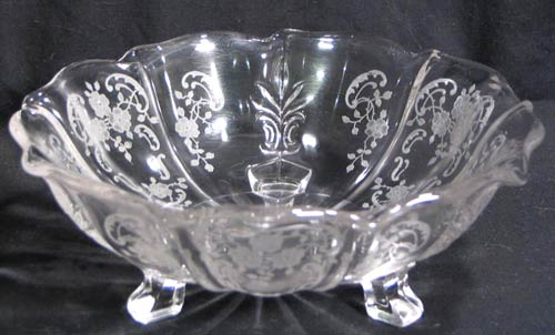 Fostoria #2496 Baroque Bowl with Meadow Rose Etch