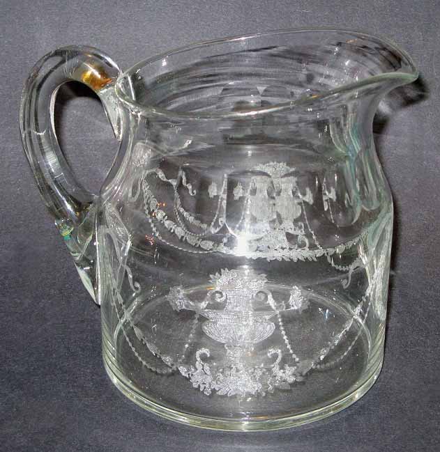Fostoria Jug with # 237 Garland Etch on Unknown Blank