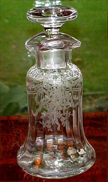 Fostoria #2083 Salad Dressing Bottle with #279 June Etch