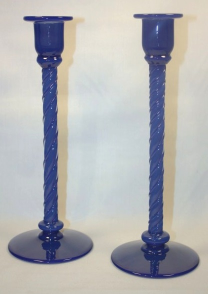 Fry Foval Delft Candlesticks